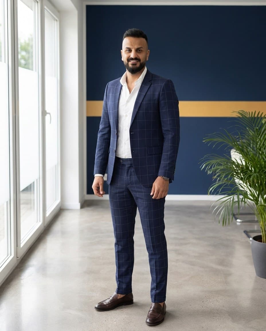 Sagar Mahra in seiner Agentur in Aachen